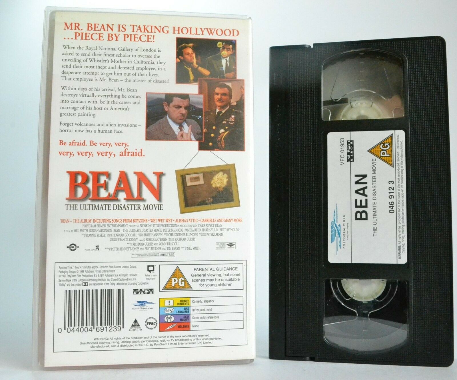 Bean: The Ultimate Disaster Movie; [Free Postcard] Comedy - Rowan Atkinson - VHS-