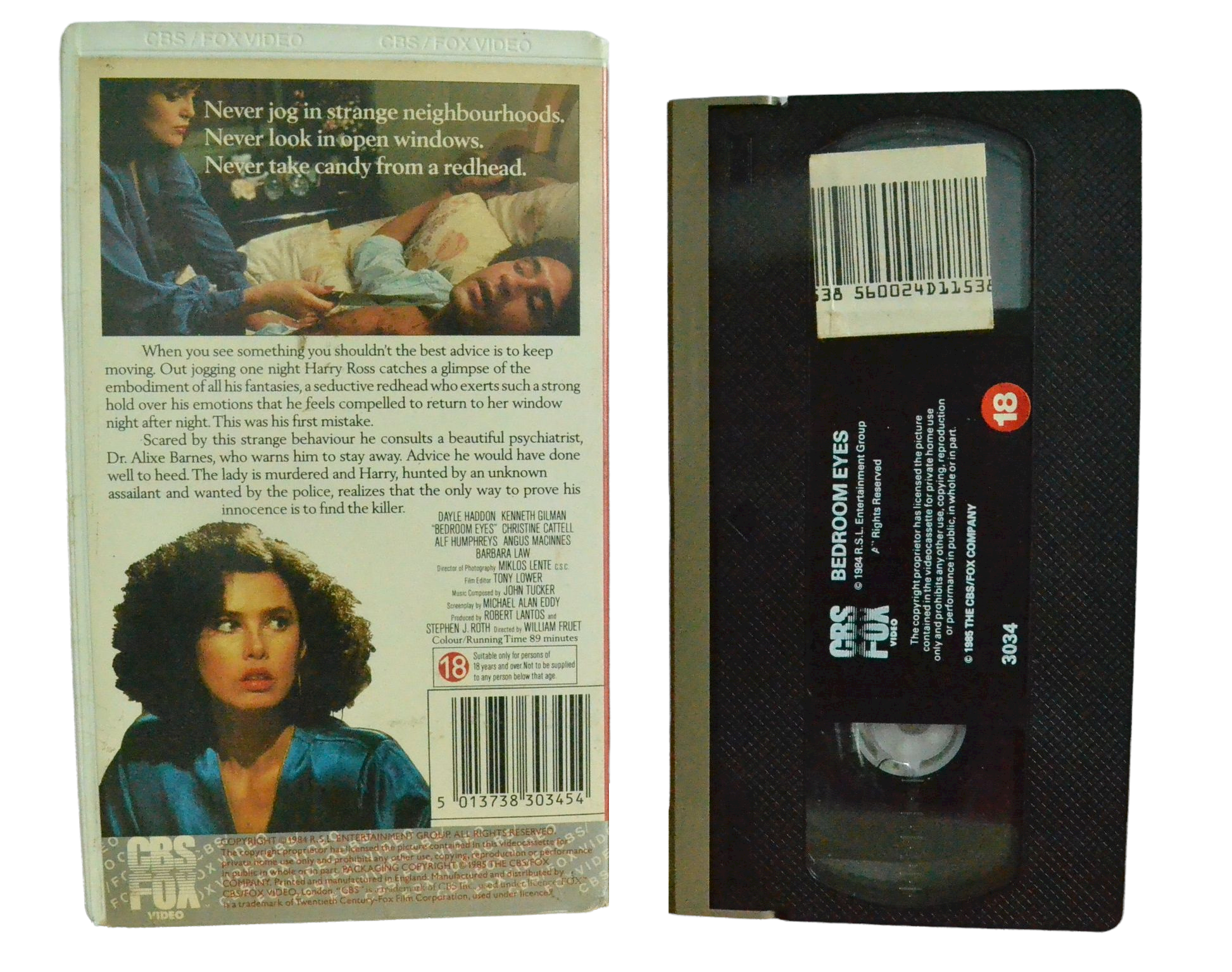 Bedroom Eyes: When Curiosity Kills - Dayle Haddon - CBS Fox Video - Vintage - Pal VHS-