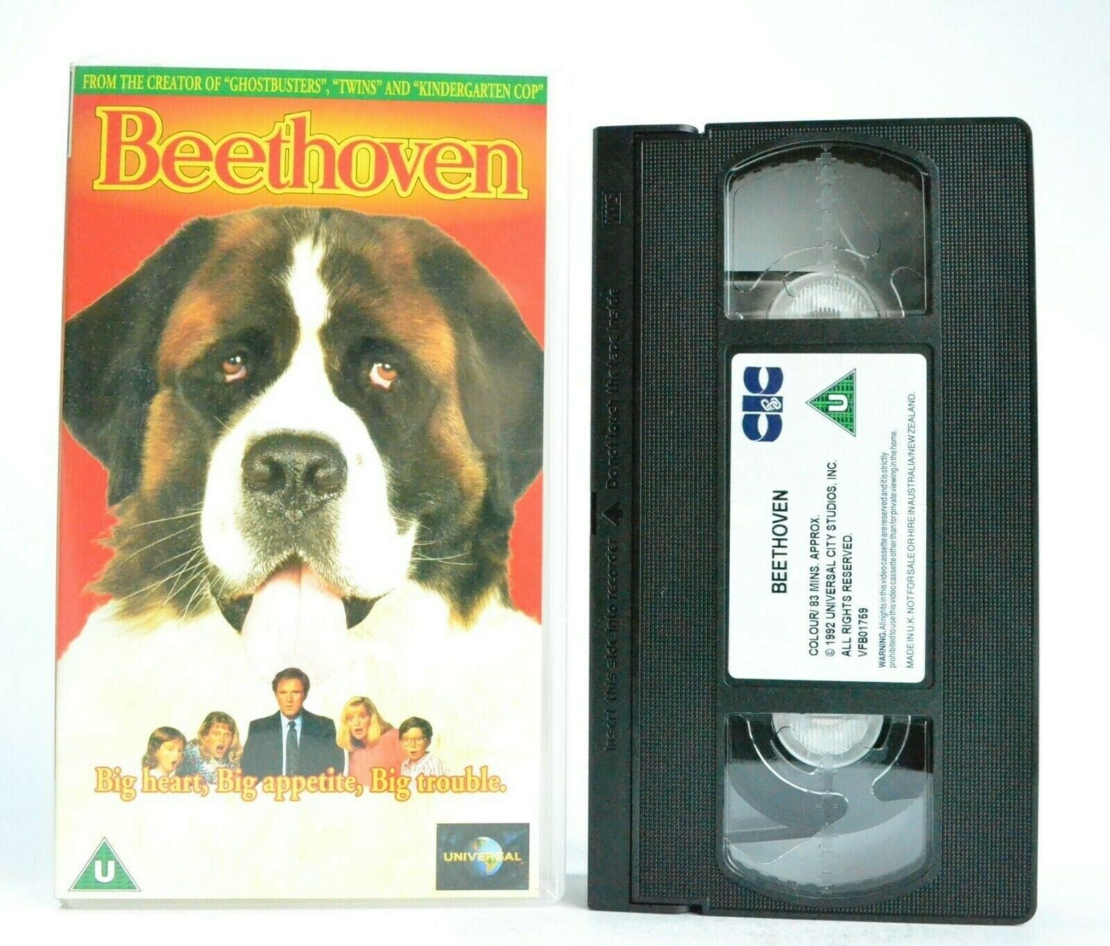 Beethoven: (1992) Family Comedy - Big Dog, Big Troubles - Children's - Pal VHS-