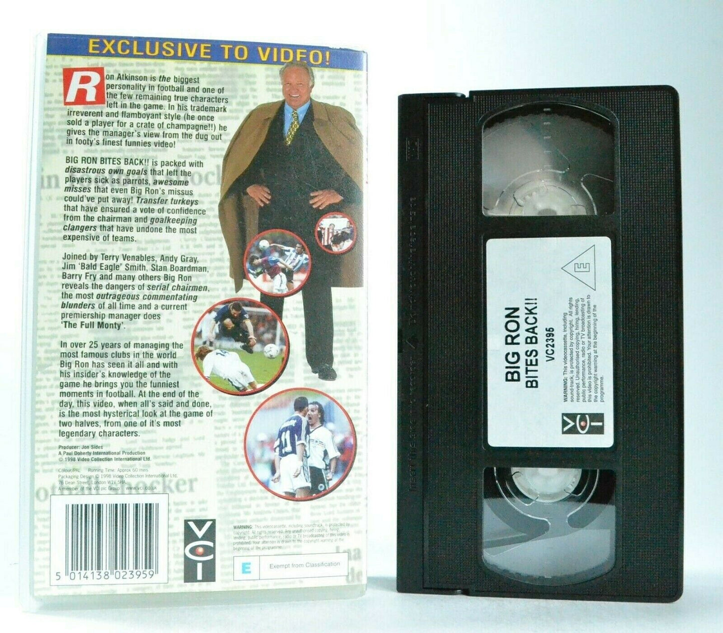 Big Ron Bites Back:By Ron Atkinson - Comedy - Disastrous Football Mistakes - VHS-