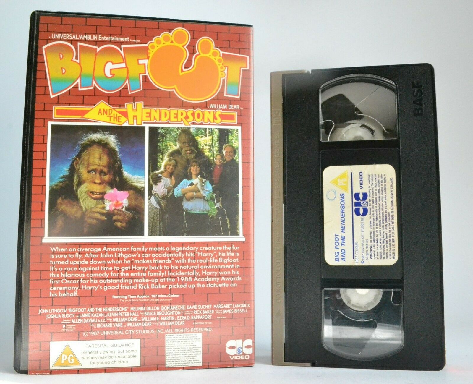 Bigfoot And Hendersons (1987): Sasquatch Family Trouble - John Lithgow - Pal VHS-