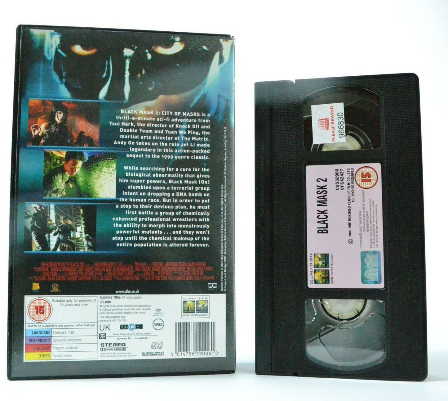 Black Mask 2:City Of Masks - Hong Kong Action Film - Large Box - Ex-Rental - VHS-