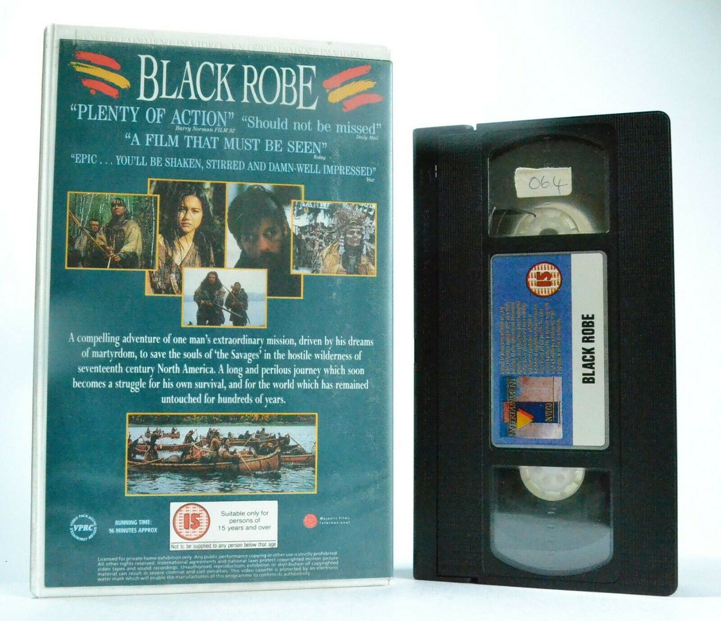 Black Robe (1991) - Based On Brian Moore Novel - Biographical Drama - Pal VHS-