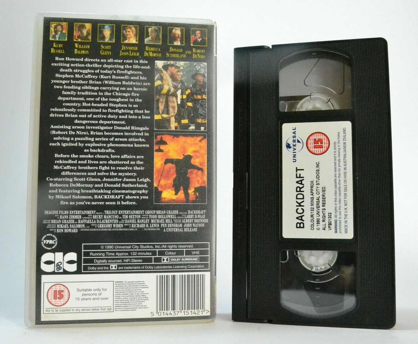 Blackdraft: Ron Howard - Disaster Drama - Kurt Russell/Robert De Niro - Pal VHS-