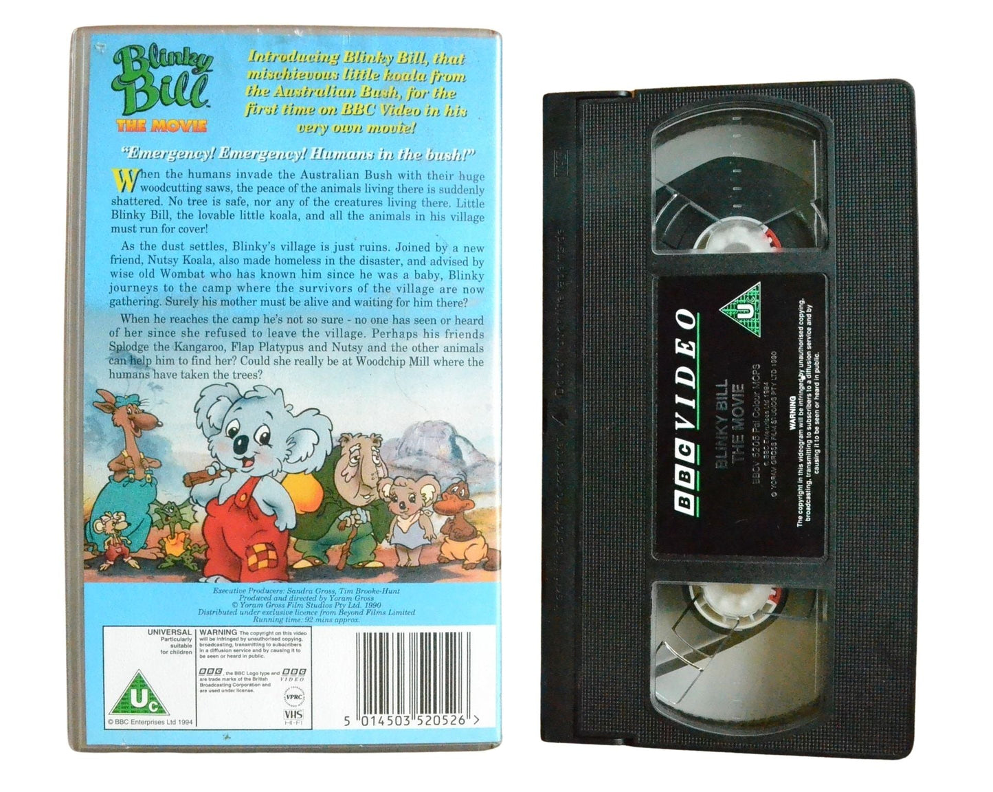 Blinky Bill The Movie - Ryan Kwanten - Children’s - Pal VHS-