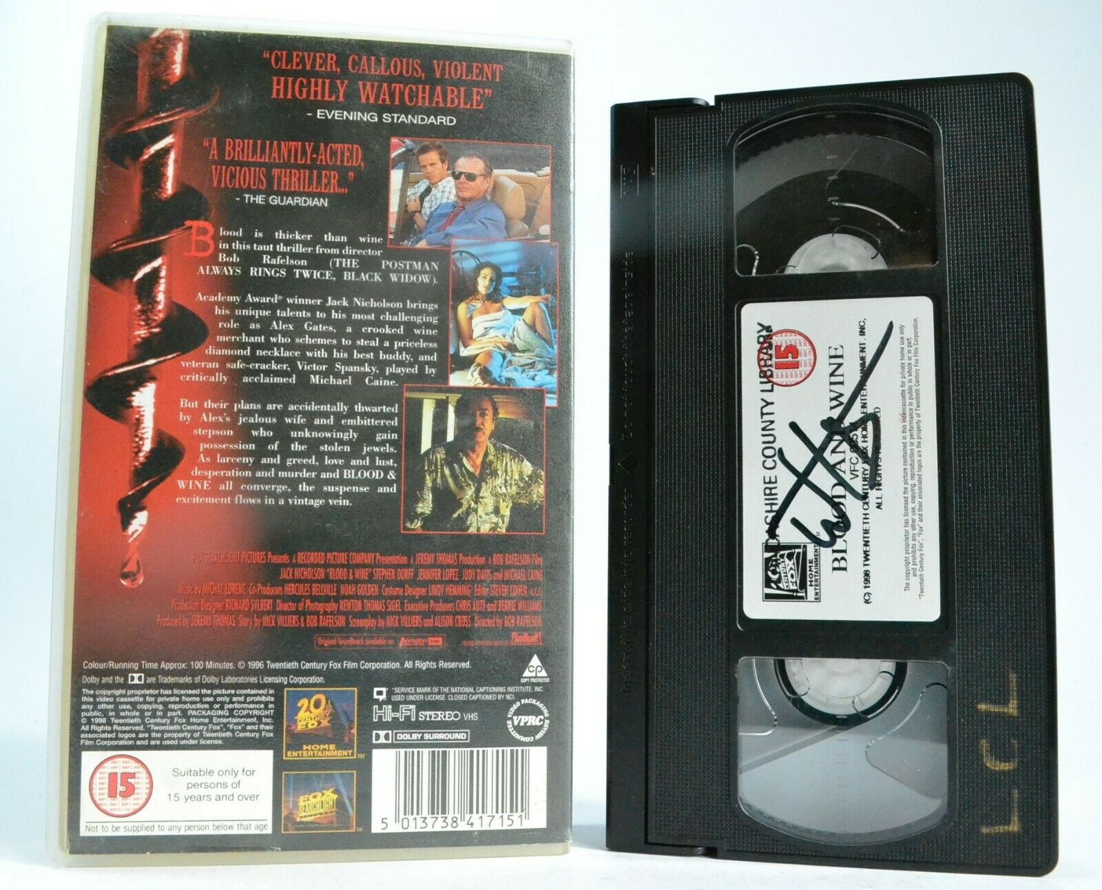 Blood And Wine: Unbelievable Crime Thriller - With Jack Nicholson - A Pal VHS-