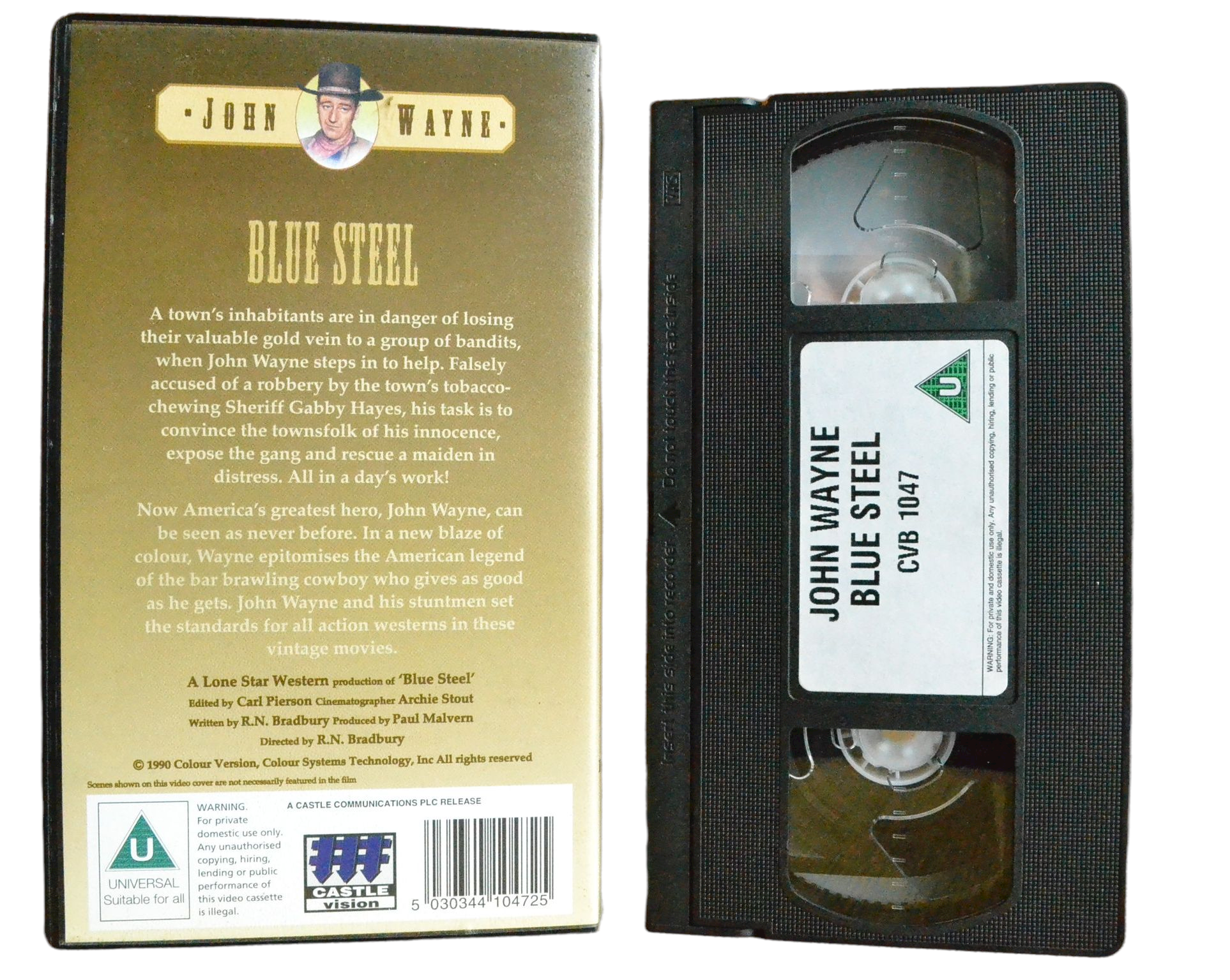 Blue Steel - John Wayne - Castle Vision - Vintage - Pal VHS-