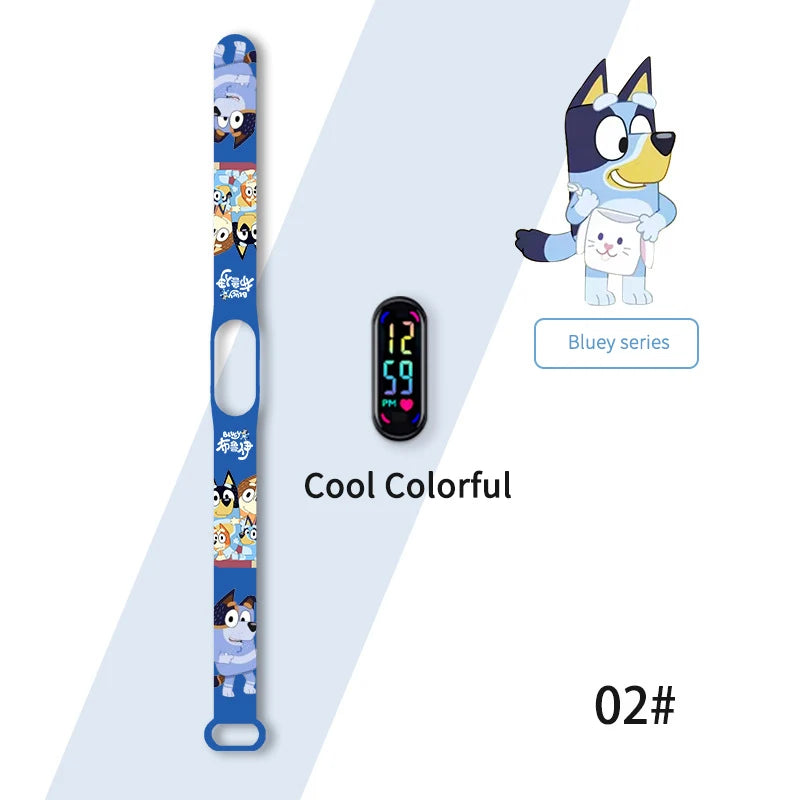 Bluey & Bingo Watch - Colorful Printed Cartoon Electronic Watch - Waterproof Anime Toy - Perfect for Kids’ Gifts-2-