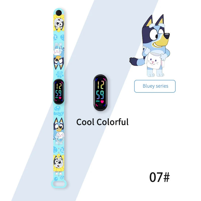 Bluey & Bingo Watch - Colorful Printed Cartoon Electronic Watch - Waterproof Anime Toy - Perfect for Kids’ Gifts-7-