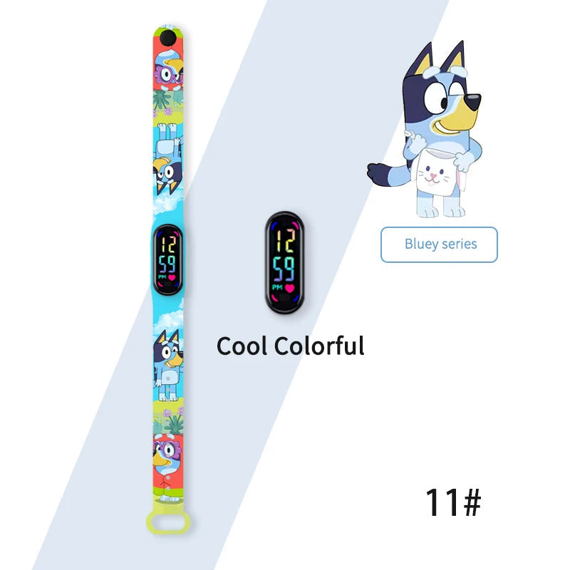 Bluey & Bingo Watch - Colorful Printed Cartoon Electronic Watch - Waterproof Anime Toy - Perfect for Kids’ Gifts-11-