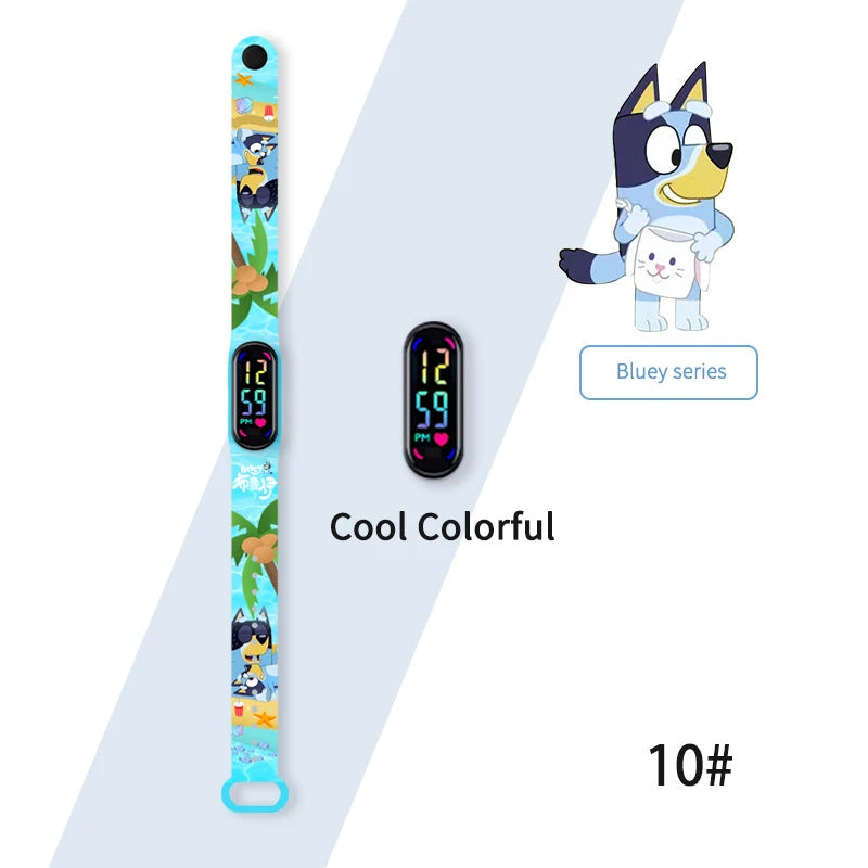 Bluey & Bingo Watch - Colorful Printed Cartoon Electronic Watch - Waterproof Anime Toy - Perfect for Kids’ Gifts-10-