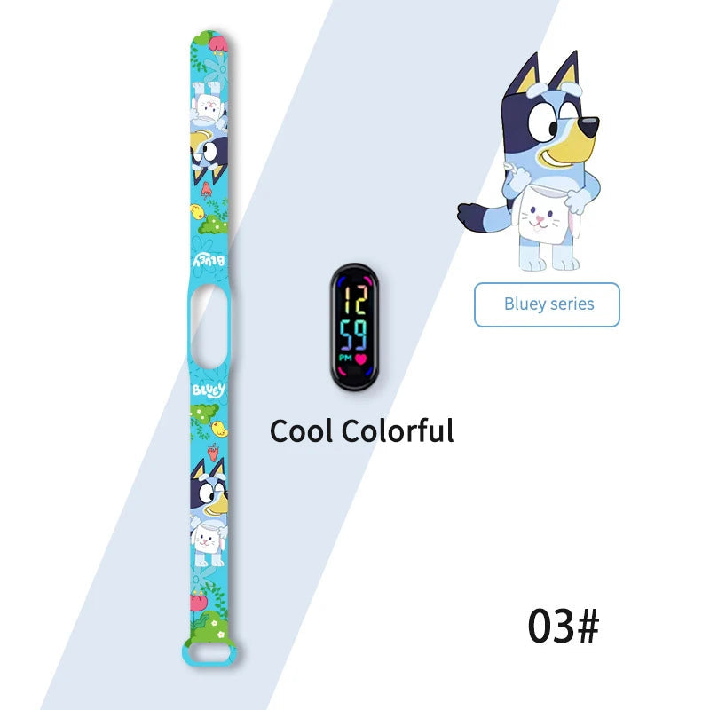 Bluey & Bingo Watch - Colorful Printed Cartoon Electronic Watch - Waterproof Anime Toy - Perfect for Kids’ Gifts-3-