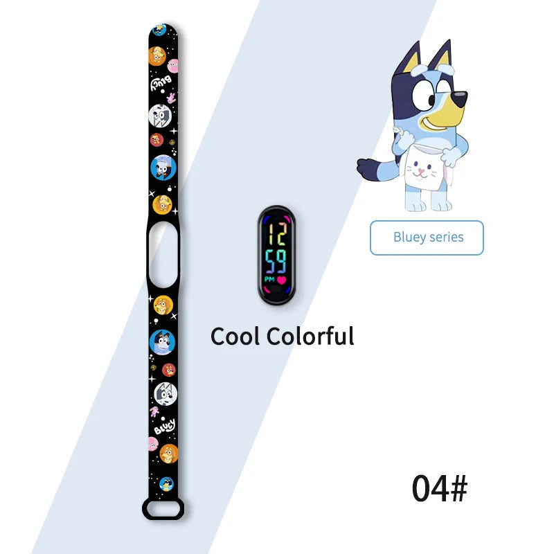 Bluey & Bingo Watch - Colorful Printed Cartoon Electronic Watch - Waterproof Anime Toy - Perfect for Kids’ Gifts-4-