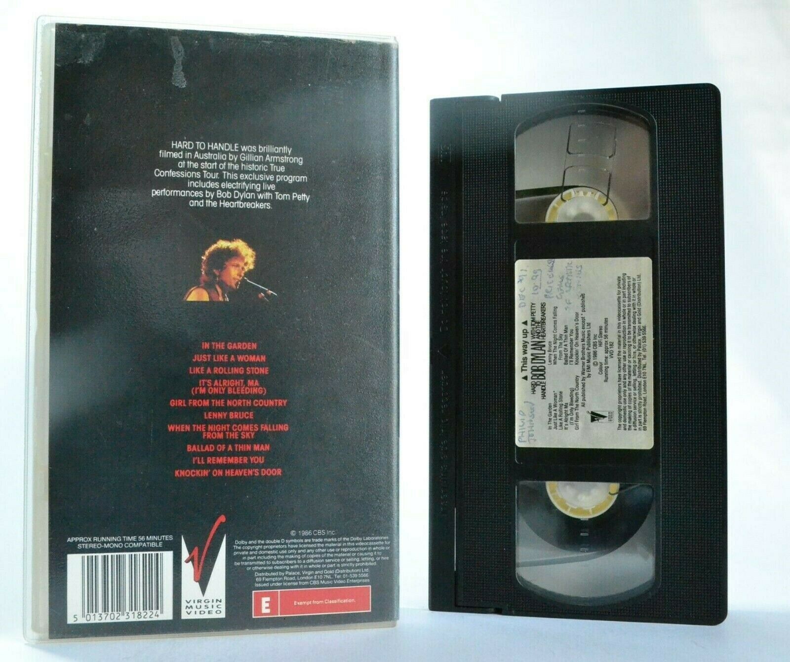 Bob Dylan/Tom Petty And Heartbrakes: Hard To Handle - Live Performance - Pal VHS-