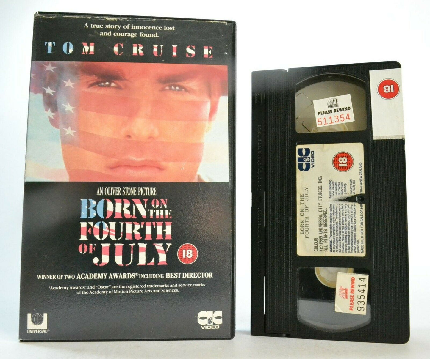 Born On The Fourth Of July: (1989) War Drama - Large Box - Tom Cruise - Pal VHS-