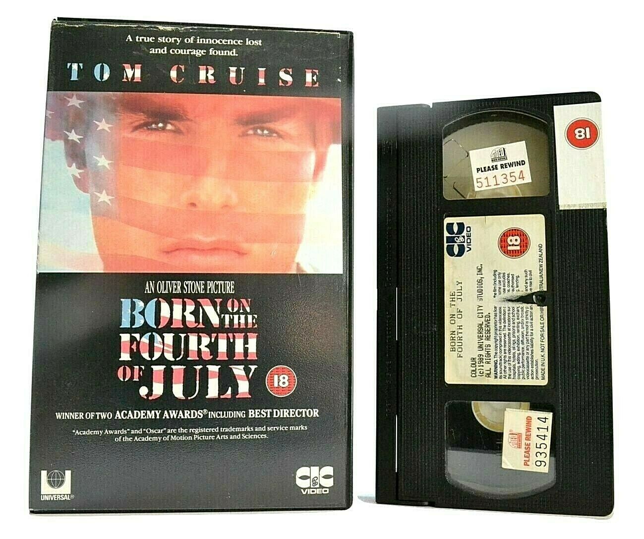 Born On The Fourth Of July: (1989) War Drama - Large Box - Tom Cruise - Pal VHS-