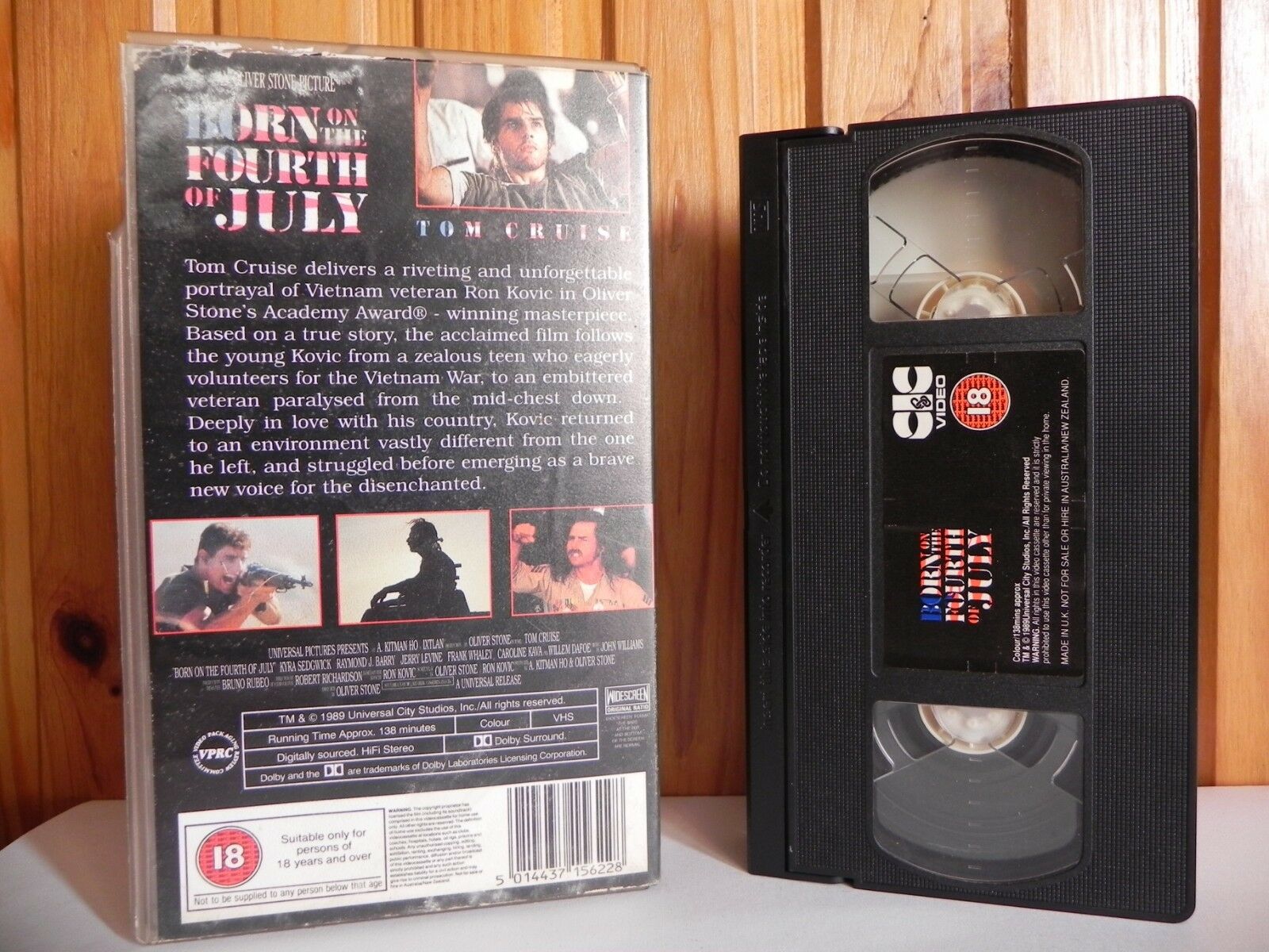 Born On The Fourth Of July - Widescreen - War Action - Tom Cruise - Pal VHS-