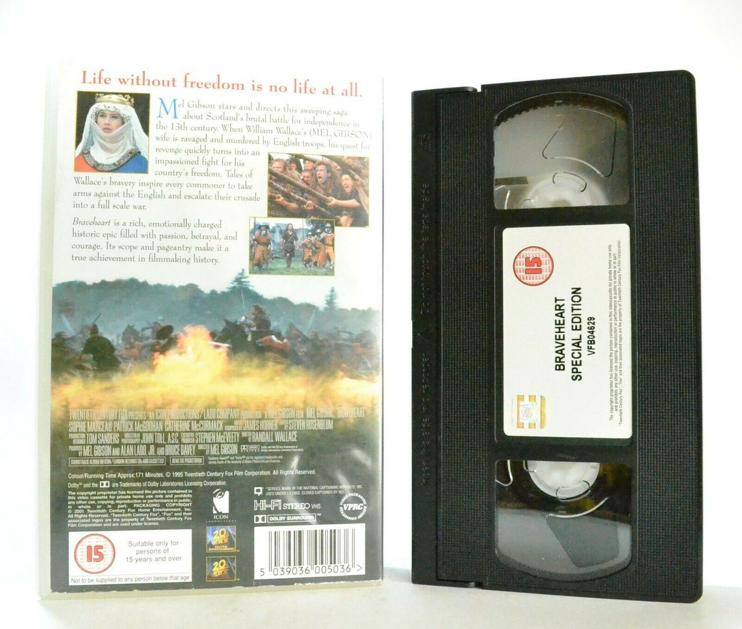 Braveheart: Epic War Drama (1995) - First War Of Scottish Independence - Pal VHS-