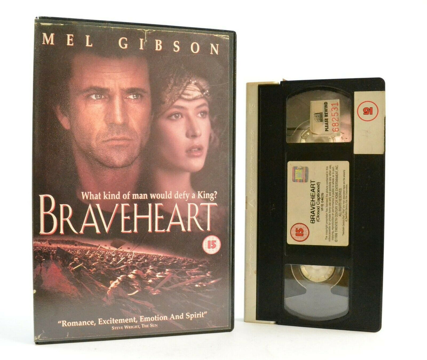 Braveheart: Epic War Film - Large Box - Ex-Rental - M.Gibson/S.Marceau - Pal VHS-