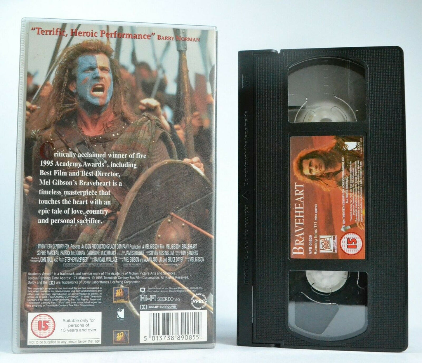 Braveheart: THX Mastered - Epic War Drama - Mel Gibson/Sophie Marceau - Pak VHS-