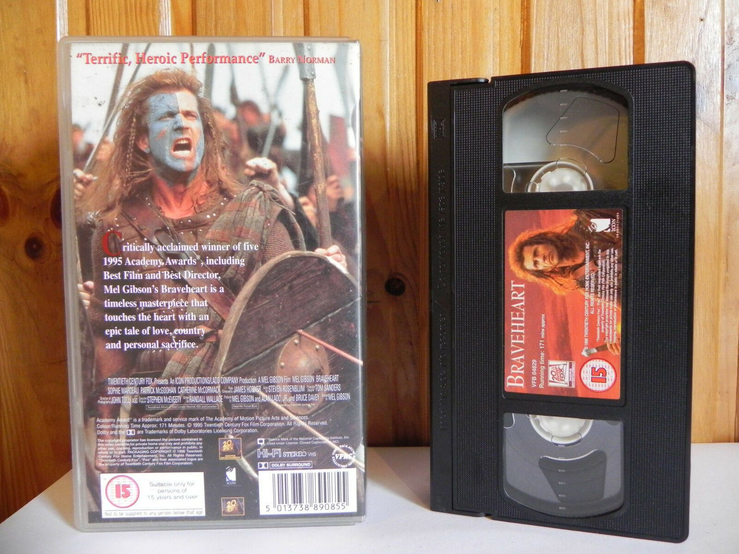 Braveheart (THX Mastered) War Drama - Mel Gibson - Pal VHS-