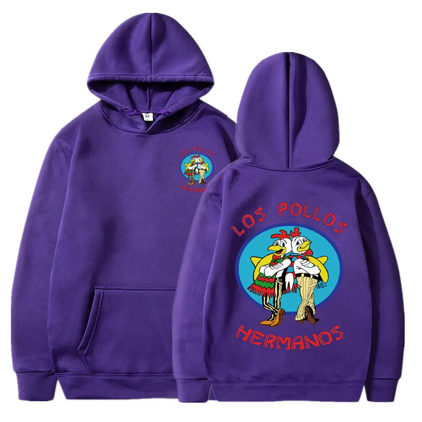 Breaking Bad Hoodie – Los Pollos Hermanos Graphic Sweatshirt for Hoodie Day Comfort-Purple-M-