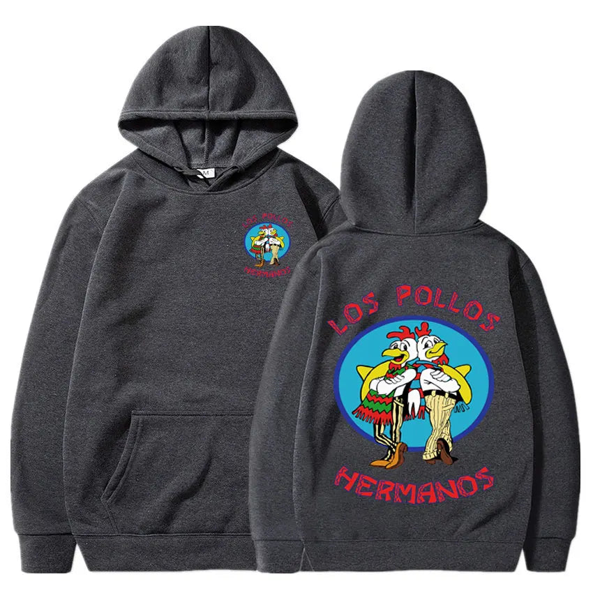 Breaking Bad Hoodie – Los Pollos Hermanos Graphic Sweatshirt for Hoodie Day Comfort-Dark grey-XL-