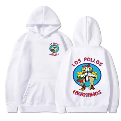 Breaking Bad Hoodie – Los Pollos Hermanos Graphic Sweatshirt for Hoodie Day Comfort-White-XXXL-