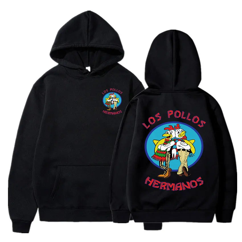 Breaking Bad Hoodie – Los Pollos Hermanos Graphic Sweatshirt for Hoodie Day Comfort-Black-M-