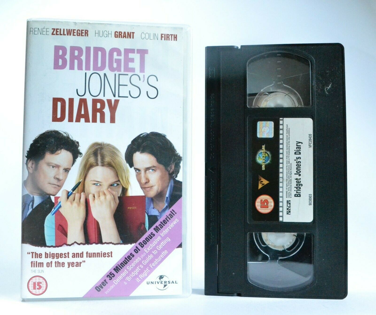 Bridget Jones's Diary; [Free Postcard] Romantic Comedy - Renee Zellweger - VHS-