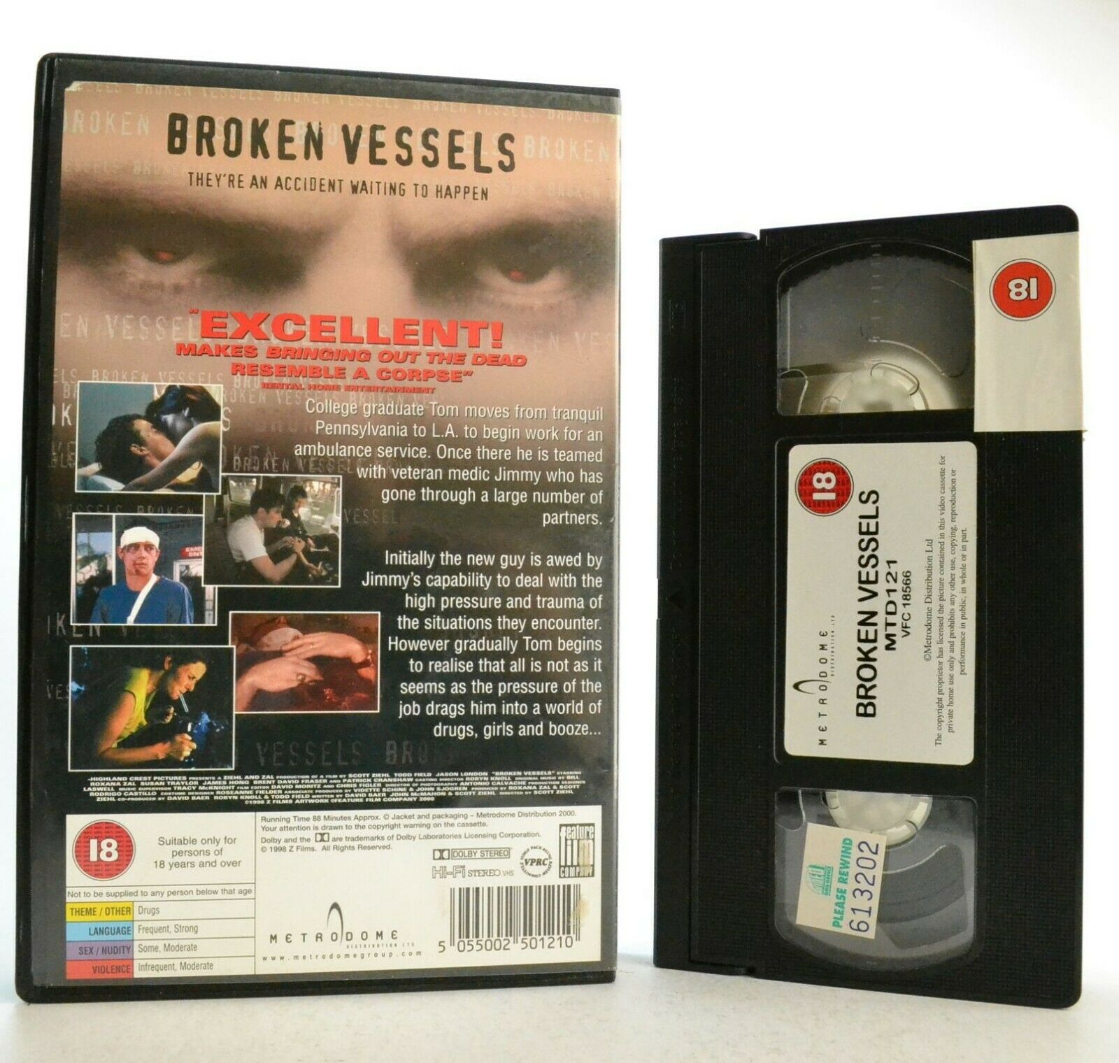 Broken Vessels: Medical Drama (1999) - Large Box - Ex-Rental - Todd Field - VHS-