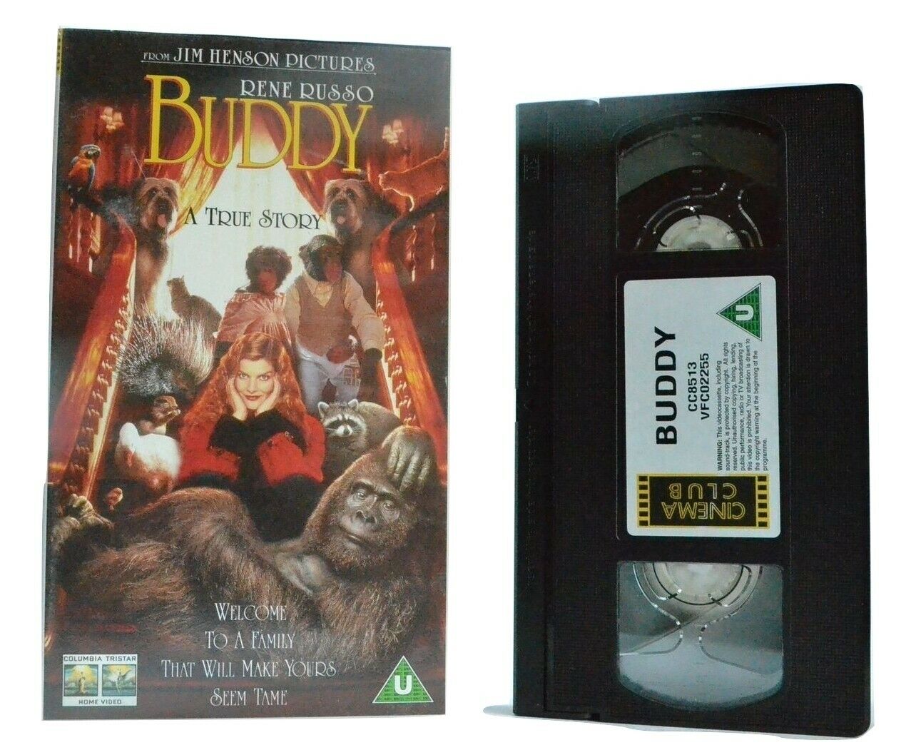 Buddy (1997): Based On True Story - Adventure Drama Comedy - Rene Russo - VHS-