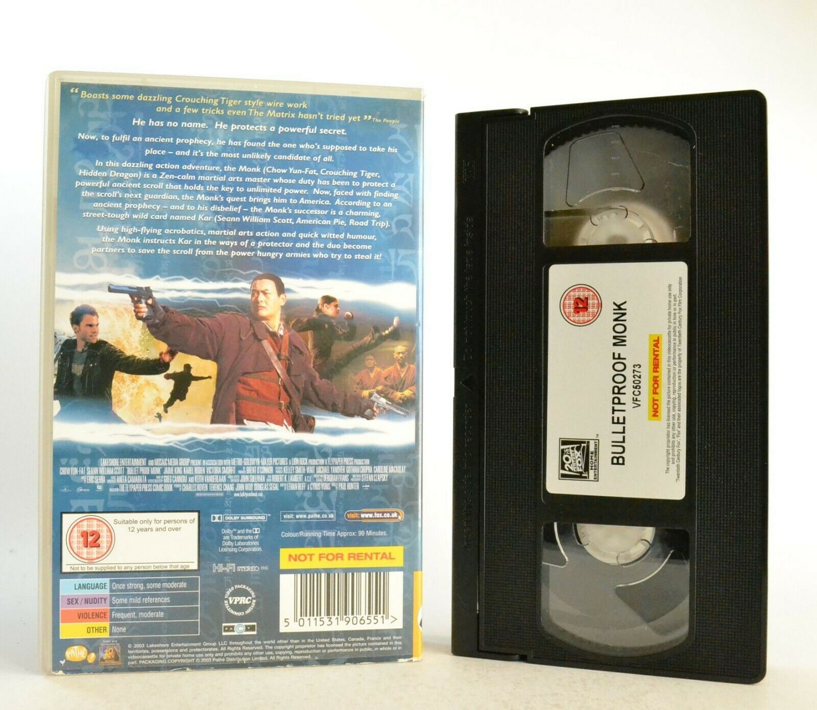 Bulletproof Monk: Superhero Action Film - Based On B.Lewis Comic Book - Pal VHS-