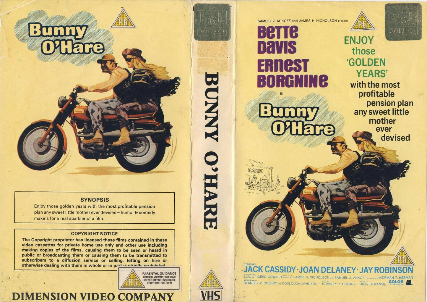 Bunny O'Hare (1971): Comedy; [Dimension] Large Box - Pre-Cert - Jack Cassidy - Pal VHS-