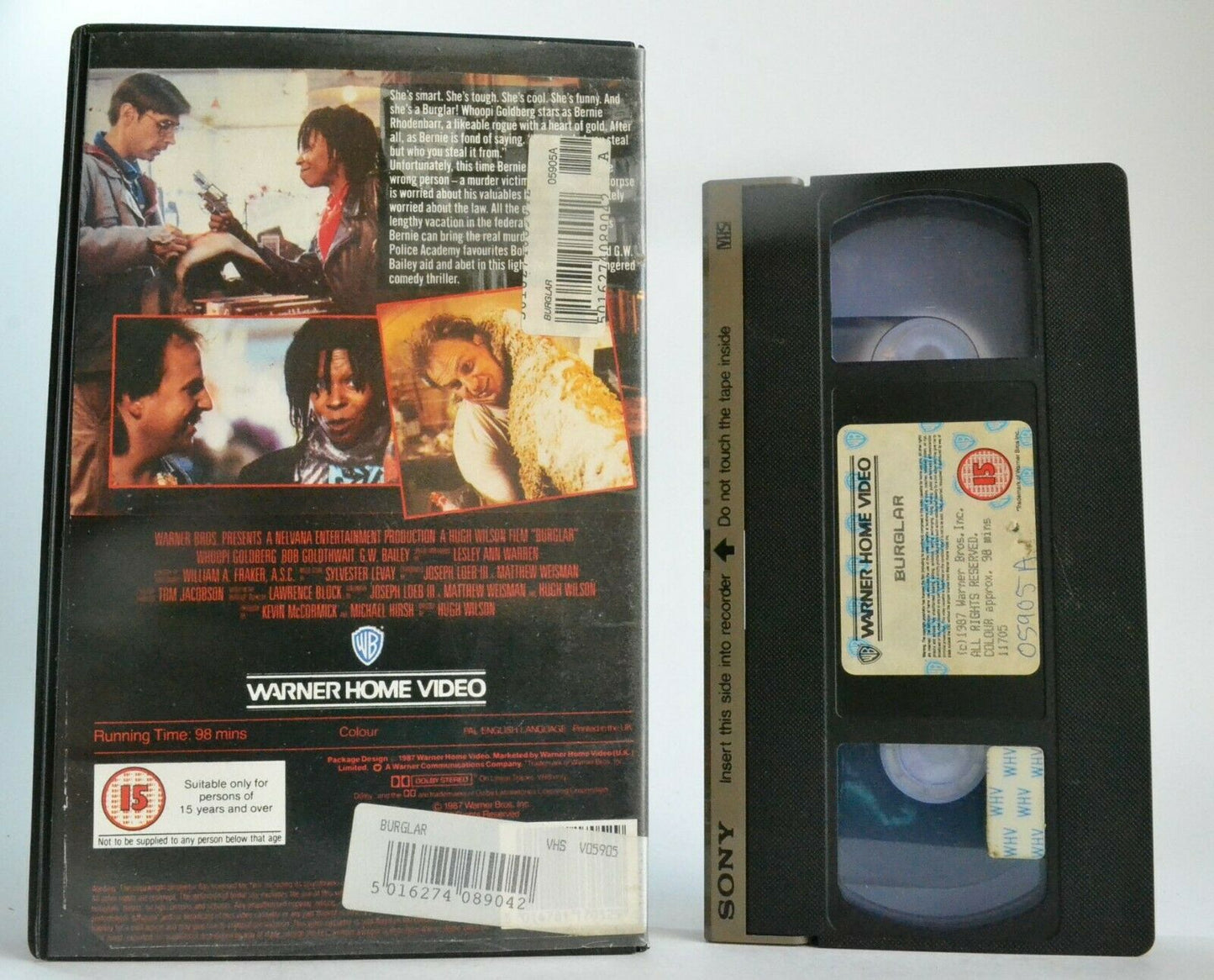 Burglar - Crime Comedy - Large Box - Whoopi Goldberg/Bobcat Goldthwait - Pal VHS-