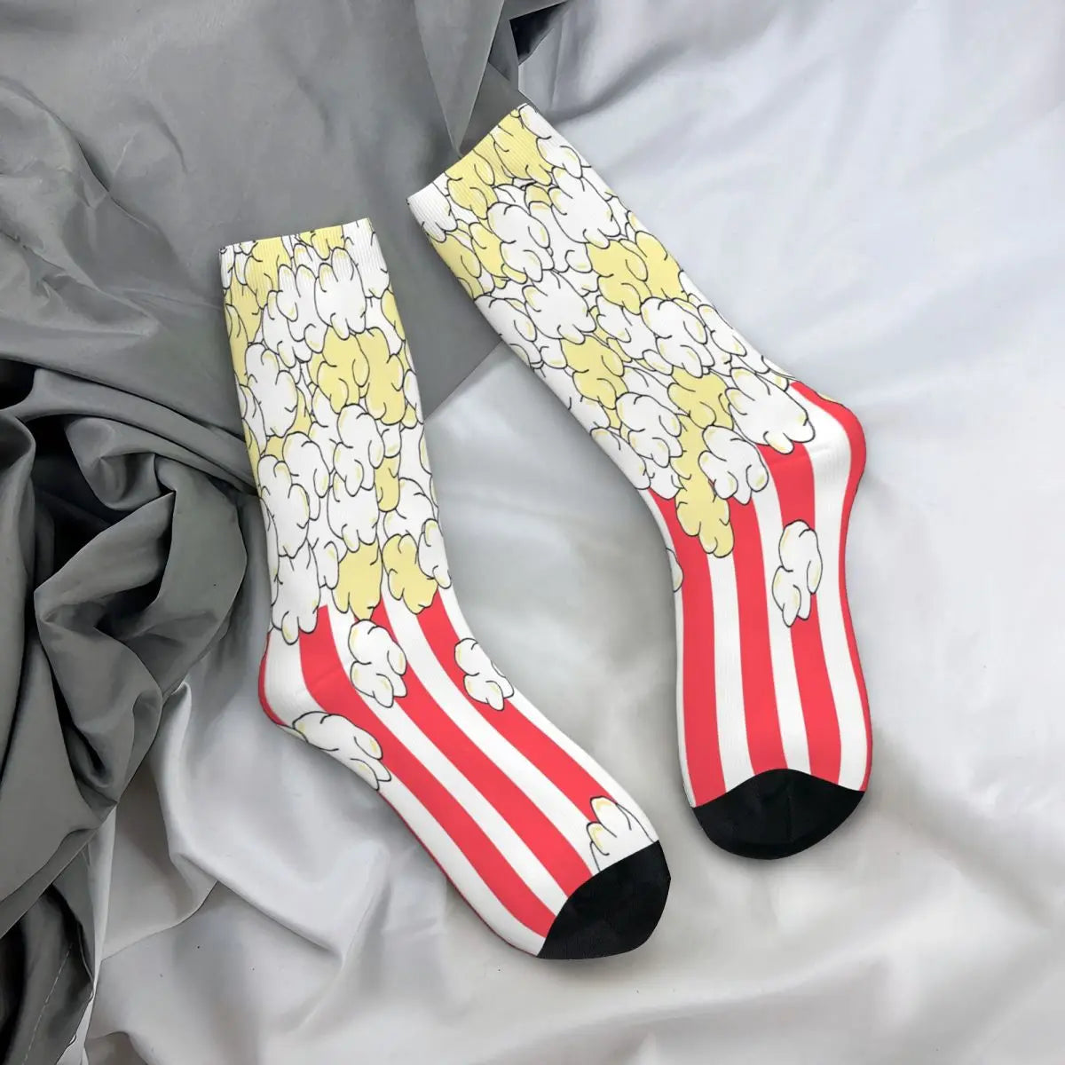 Buttered Popcorn Stripe Socks - Summer Stockings for Male Mens & Women - Harajuku Style-