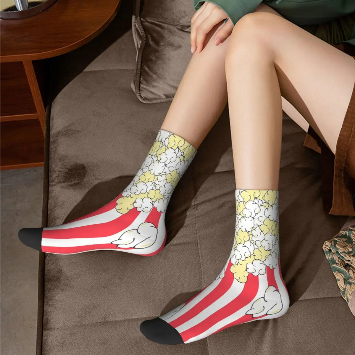 Buttered Popcorn Stripe Socks - Summer Stockings for Male Mens & Women - Harajuku Style-