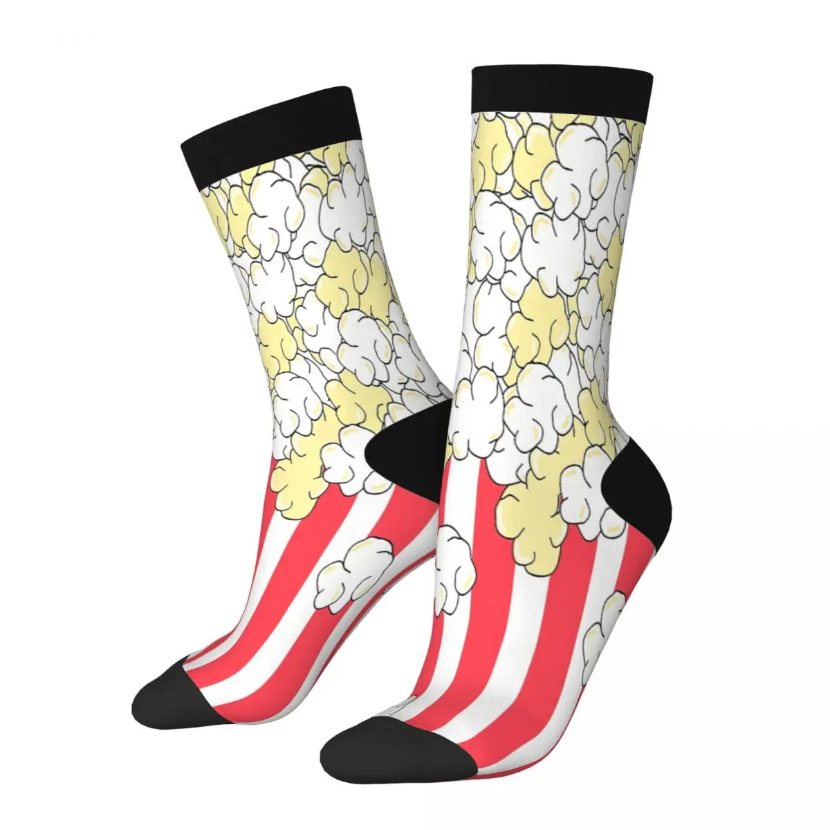 Buttered Popcorn Stripe Socks - Summer Stockings for Male Mens & Women - Harajuku Style-3 Black-One Size-