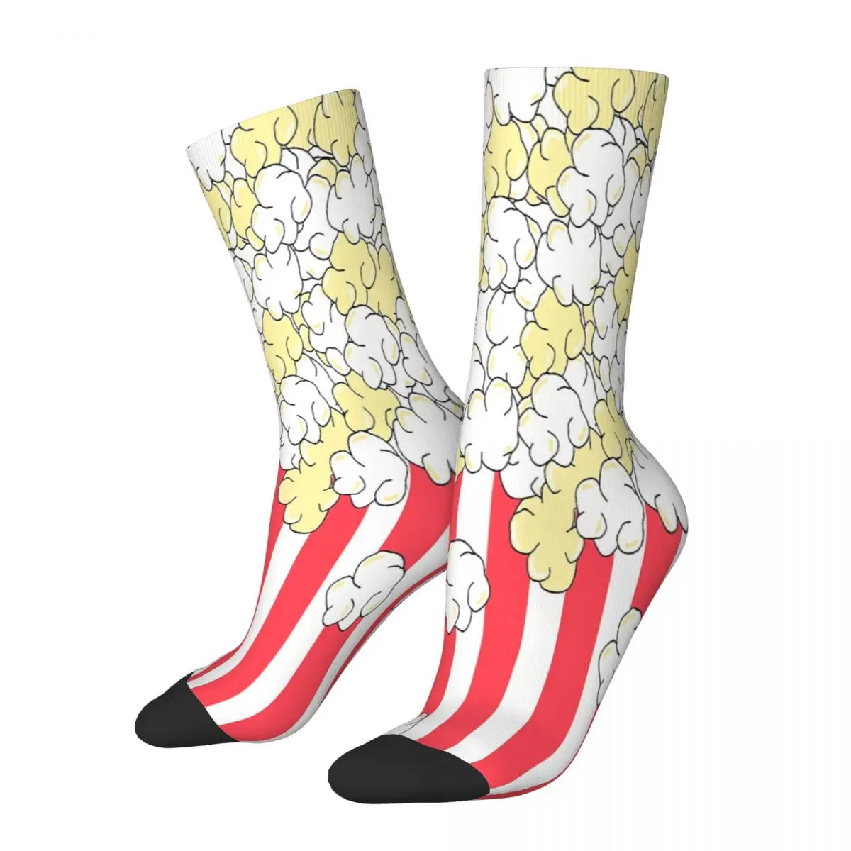 Buttered Popcorn Stripe Socks - Summer Stockings for Male Mens & Women - Harajuku Style-WHITE-One Size-