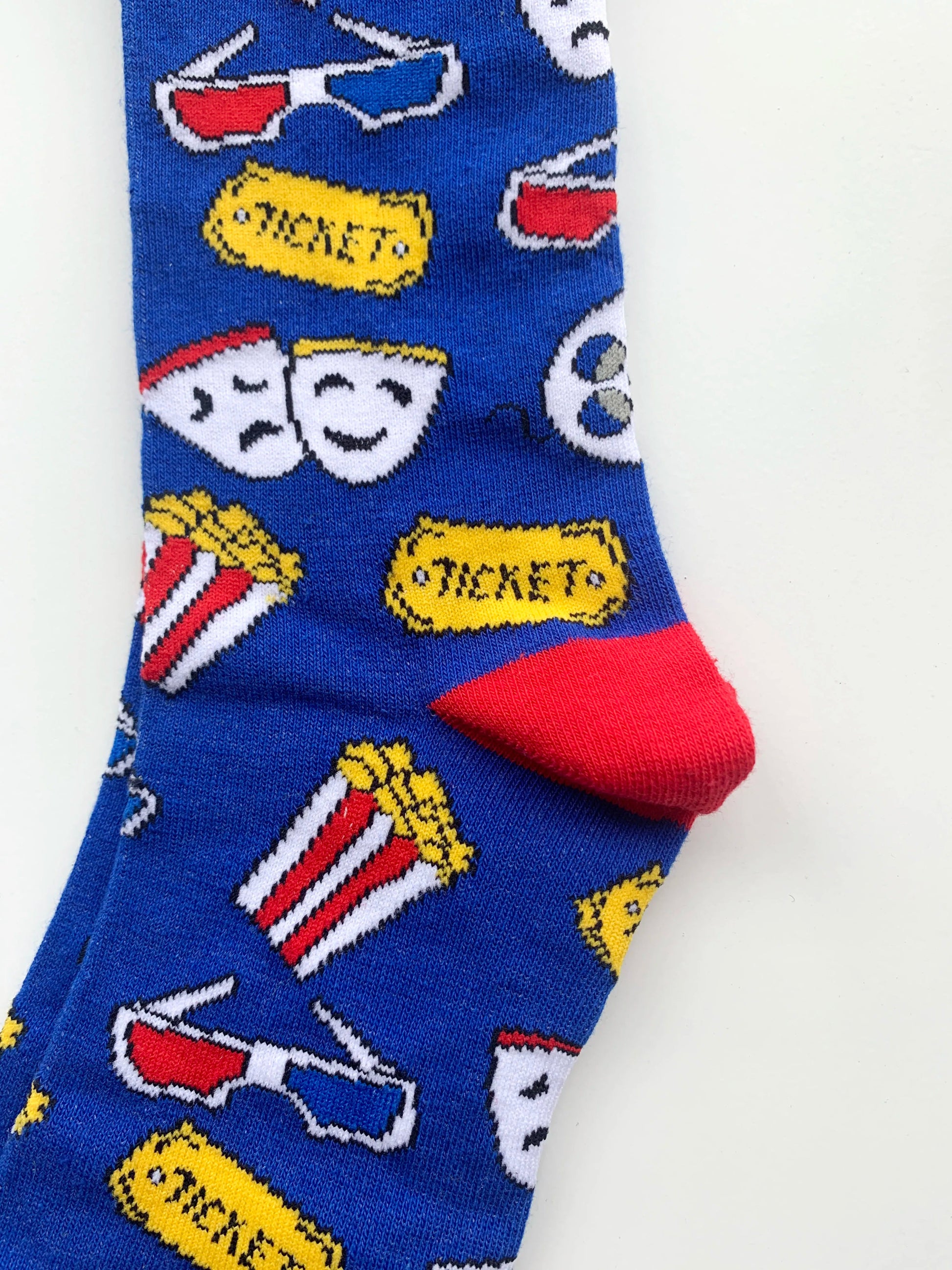 CHAOZHU Navy Cartoon Popcorn Socks - Creative Cotton Blend Long Crew - Autumn Winter Style-38 to 46-