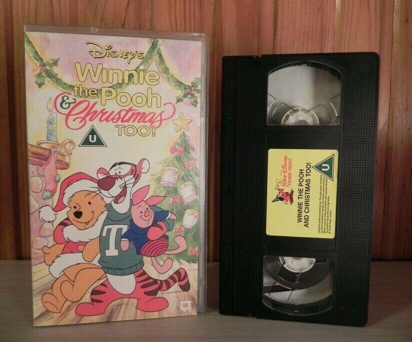 CHILDREN LEARN ENGLISH - WINNIE THE POOH & CHRISTMAS TOO - MAGIC EARMUFFS - VHS-