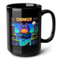 Chonker Monster Cat Black Mug (15oz) - best gamer gifts-15oz-