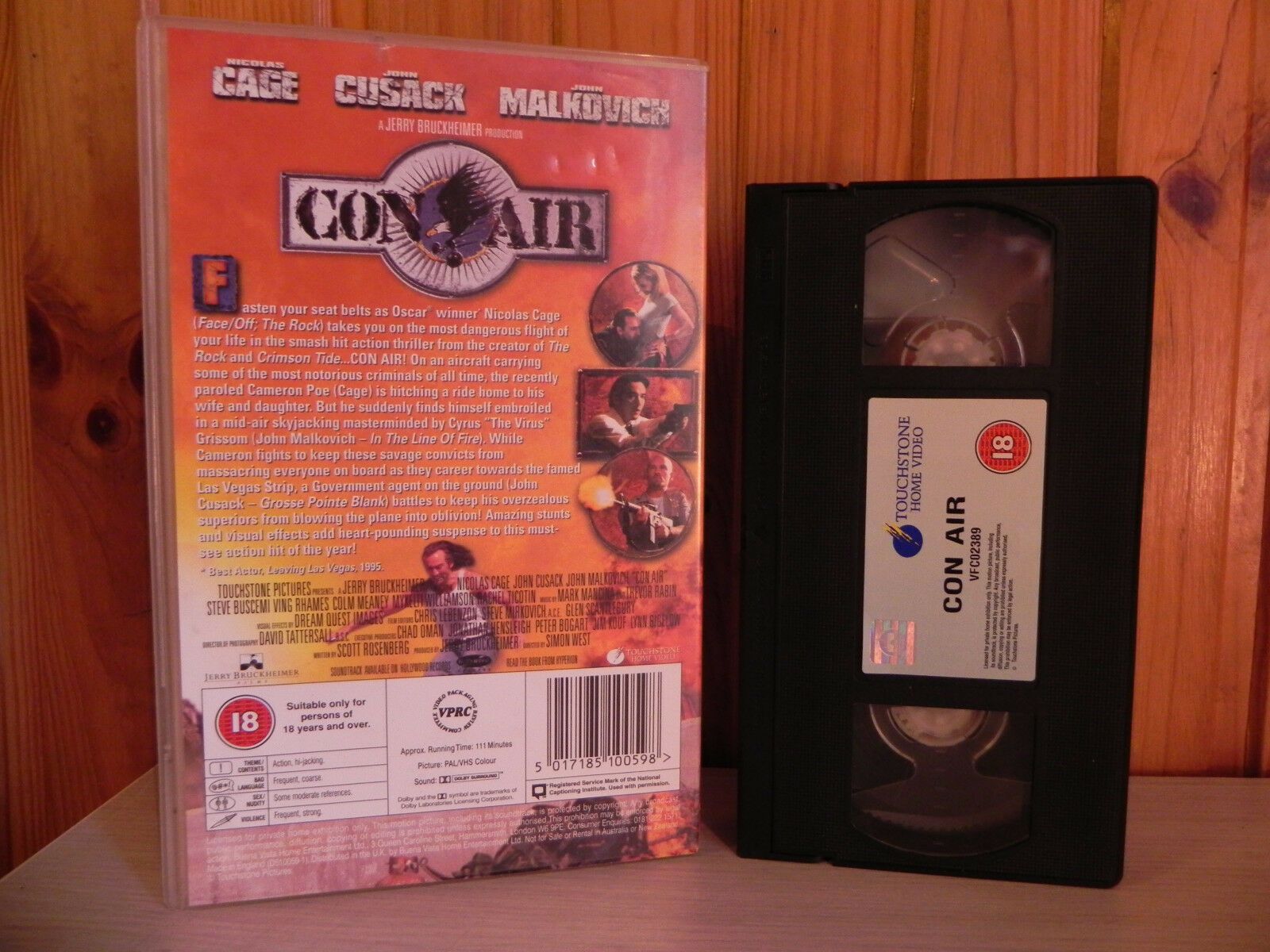 CON AIR - Cage / Cussack / Malkovich - Big Box Action - Ex-Rental Video - VHS-