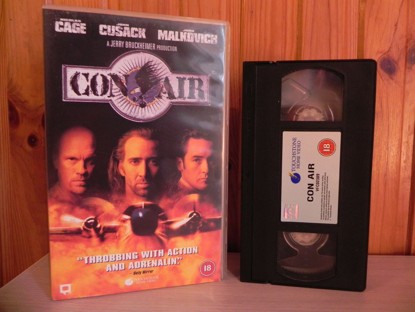 CON AIR - Cage / Cussack / Malkovich - Big Box Action - Ex-Rental Video - VHS-