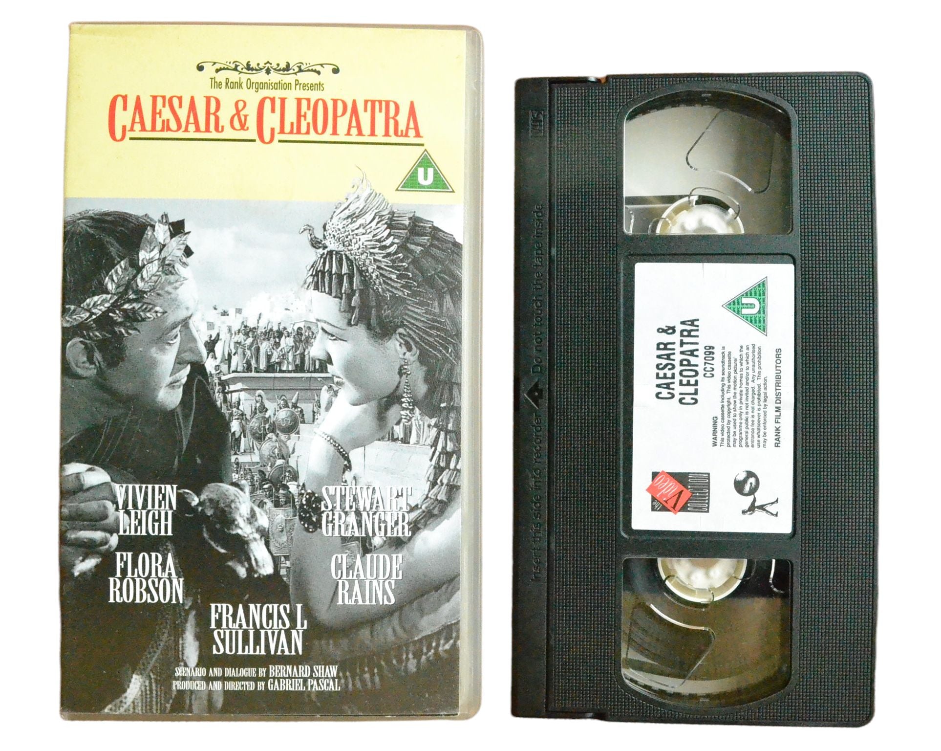 Caesar & Cleopatra - Vivien Leigh - Cinema Club - Vintage - Pal VHS-