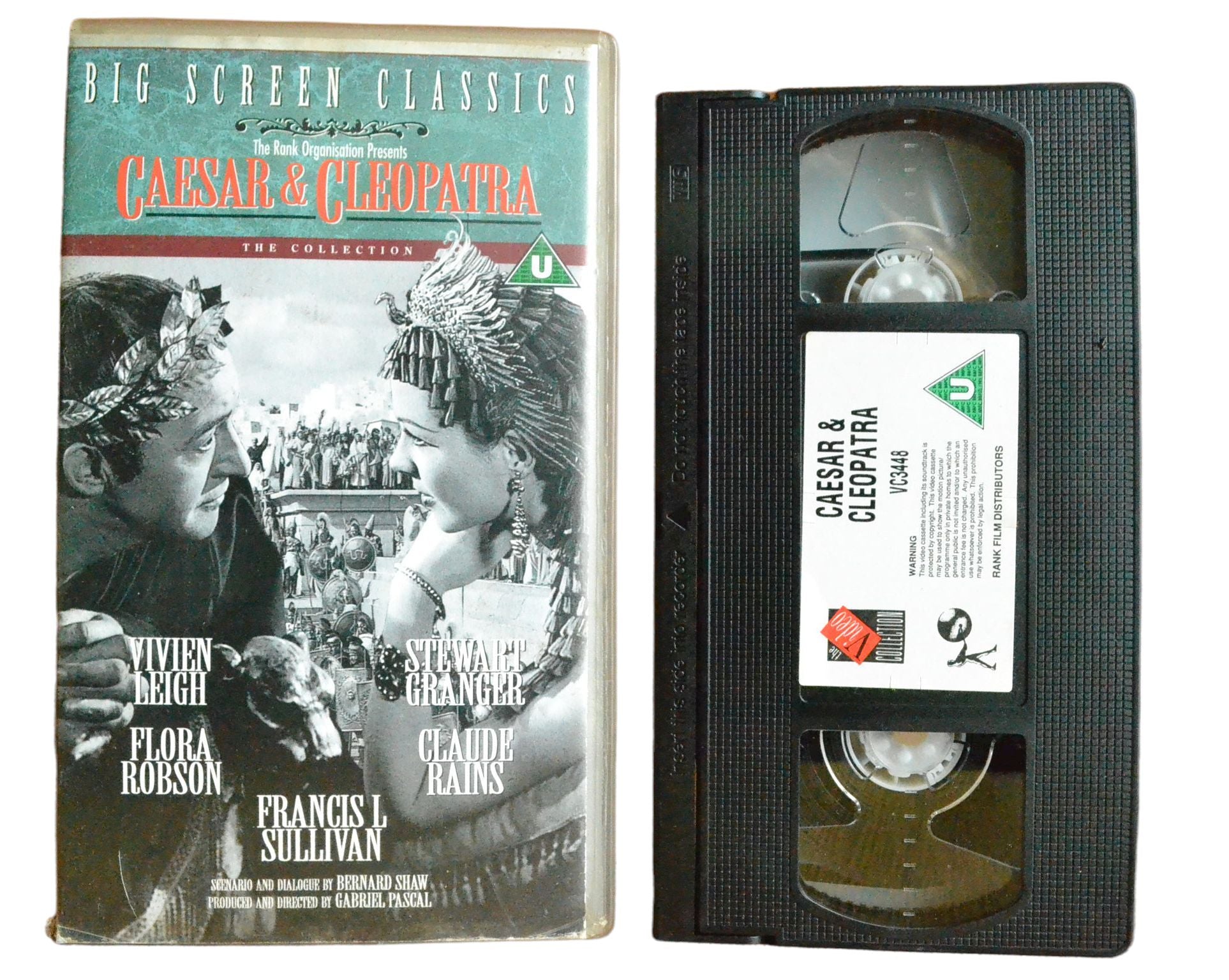 Caesar & Cleopatra - Vivien Leigh - The Video Collection - Vintage - Pal VHS-