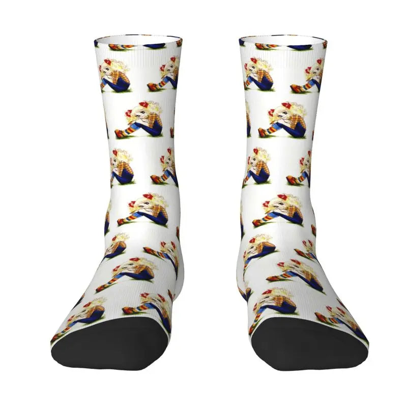 Candy Candy Anime Dress Socks - Funny Mens & Unisex - Warm 3D Printing - Manga TV Crew Socks-23-Fashion Socks-