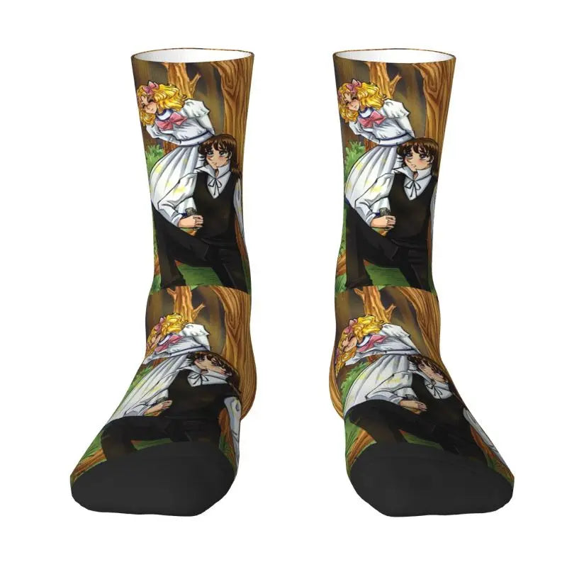 Candy Candy Anime Dress Socks - Funny Mens & Unisex - Warm 3D Printing - Manga TV Crew Socks-11-Fashion Socks-