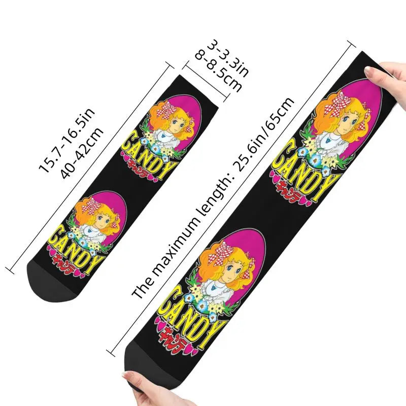 Candy Candy Anime Dress Socks - Funny Mens & Unisex - Warm 3D Printing - Manga TV Crew Socks-