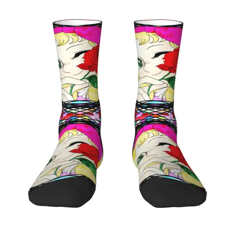 Candy Candy Anime Dress Socks - Funny Mens & Unisex - Warm 3D Printing - Manga TV Crew Socks-20-Fashion Socks-